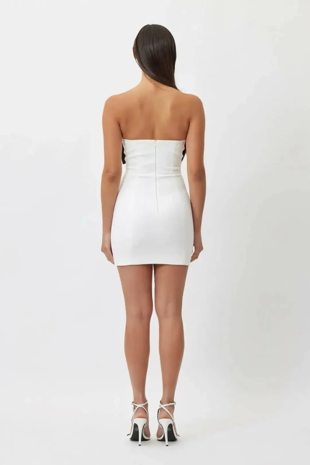 Bianca & Bridgett Rebecca Bow Mini Dress White Size 8 for rent on The Volte - main image