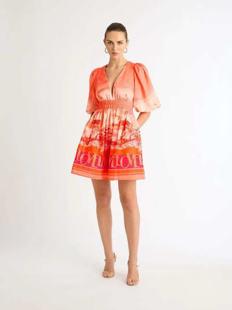 Sheike Love Boat Mini Dress Print Size AU 6 for rent on The Volte - main image