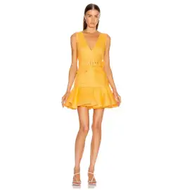 Zimmermann Super Eight Safari Mini Dress in Mango Size 0P / AU 6 for rent on The Volte - image 1