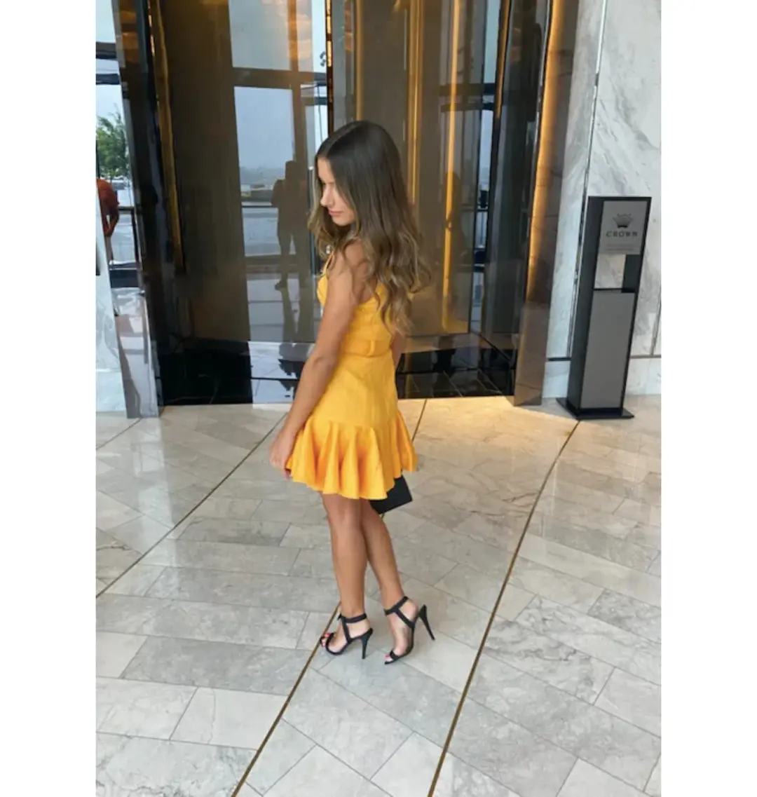 Zimmermann Super Eight Safari Mini Dress in Mango Size 0P / AU 6 for rent on The Volte - main image