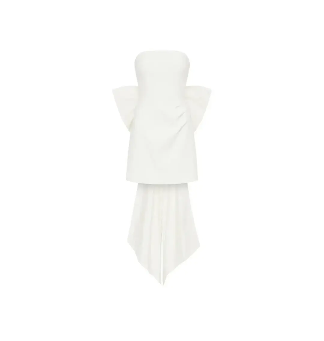 Rebecca Vallance White Daphne Mini Dress Ivory Size AU 6 for rent on The Volte - main image