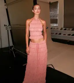 Arcina Ori Juliette Halter and Skirt Set in Peach Size 8 for rent on The Volte - image 5