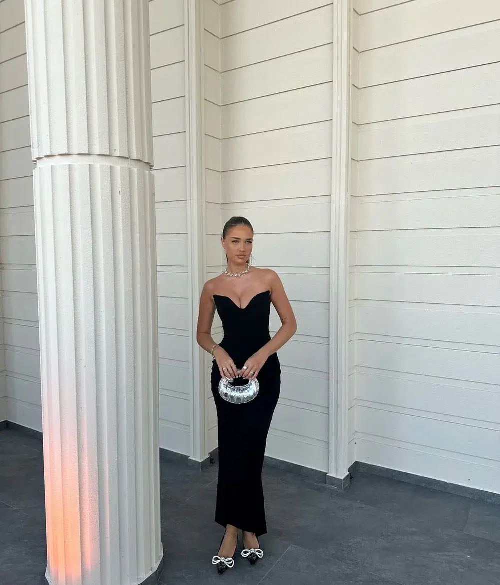 House of CB Sabine Black Strapless Corset Dress Black Size XS/Au 6 for rent on The Volte - main image