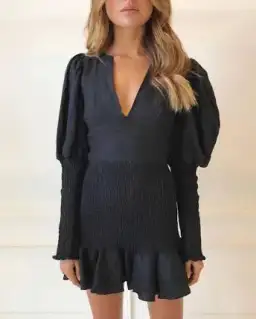 Joslin Studio Morgan Linen Dress Black Size 8 for rent on The Volte - image 2