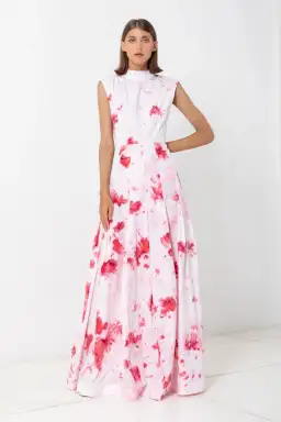 S/W/F Puglia Cut Out Maxi Dress Floral Size M / AU 10