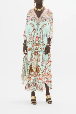 Camilla Weaving Worlds Gathered Waist Kaftan Floral One Size for rent on The Volte - image 1