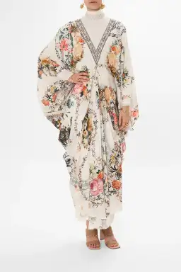 Camilla De Haar Memoirs T-Shape Long Kaftan Floral One Size for rent on The Volte - image 1