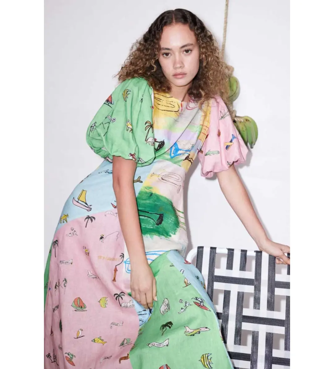 Alemais Jet Midi Dress Multi Size 16 for rent on The Volte - main image