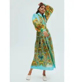 Alemais Sofie Midi Shirtdress Multi Floral Size 12