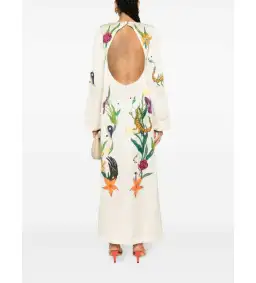 Alemais Zelda Midi Dress Champagne Multi/Print Size AU 16 for rent on The Volte - image 3