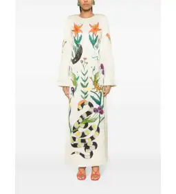 Alemais Zelda Midi Dress Champagne Multi/Print Size AU 16 for rent on The Volte - image 2