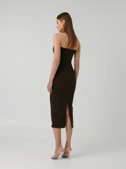 Effie Kats Meline Midi Dress Coffee Brown Size M / AU 10 for rent on The Volte - image 3