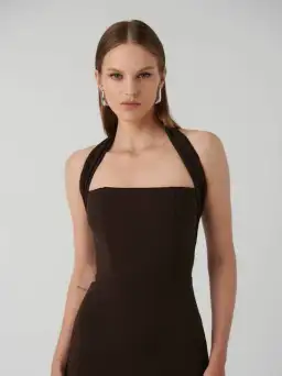 Effie Kats Meline Midi Dress Coffee Brown Size M / AU 10 for rent on The Volte - image 2