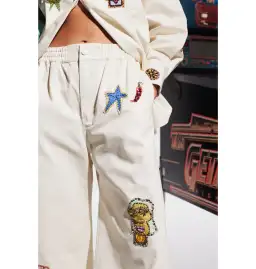 Alemais Players Embroidered Shirt Blue and Pants Ivory Set Size AU 16 for rent on The Volte - image 4