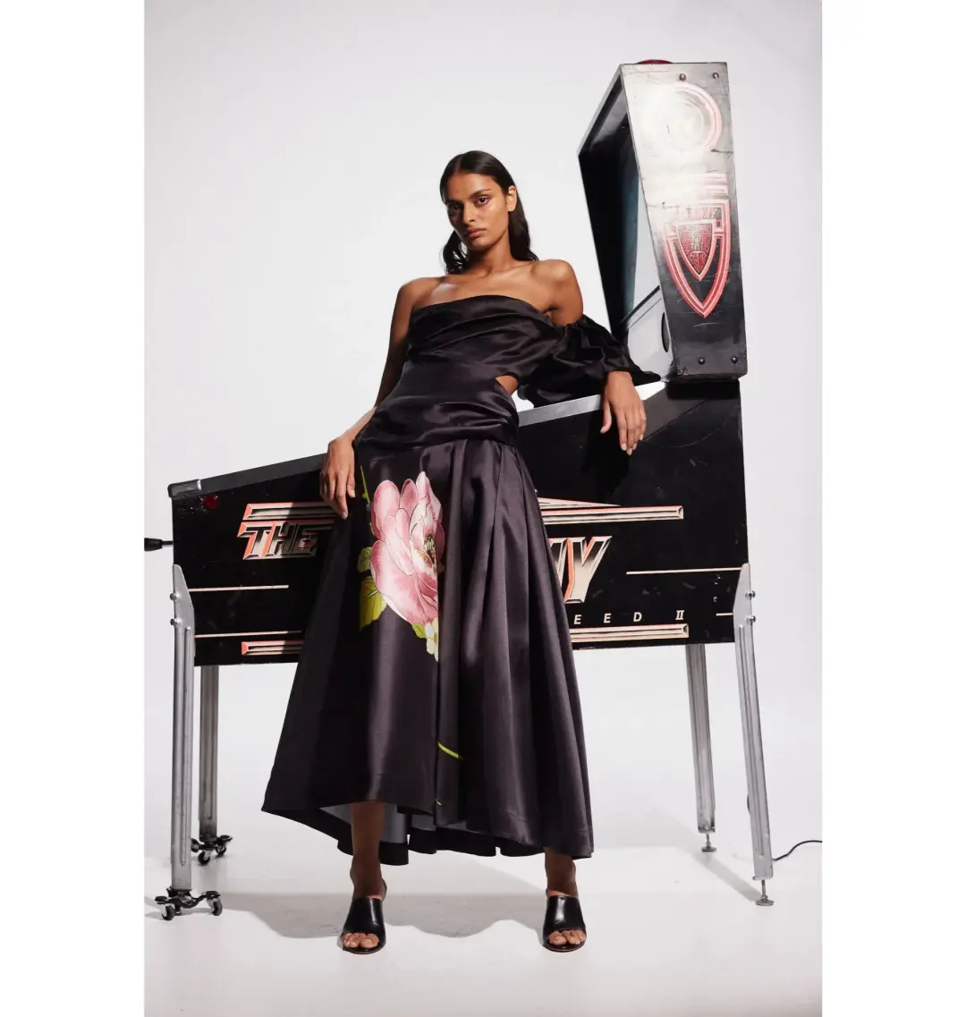 Alemais Regent Gown Noir Black Size AU 16 for rent on The Volte - main image