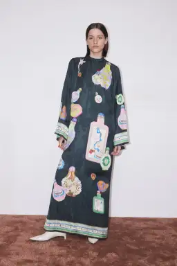 Alemais Royal Midi Dress Print Size AU 14