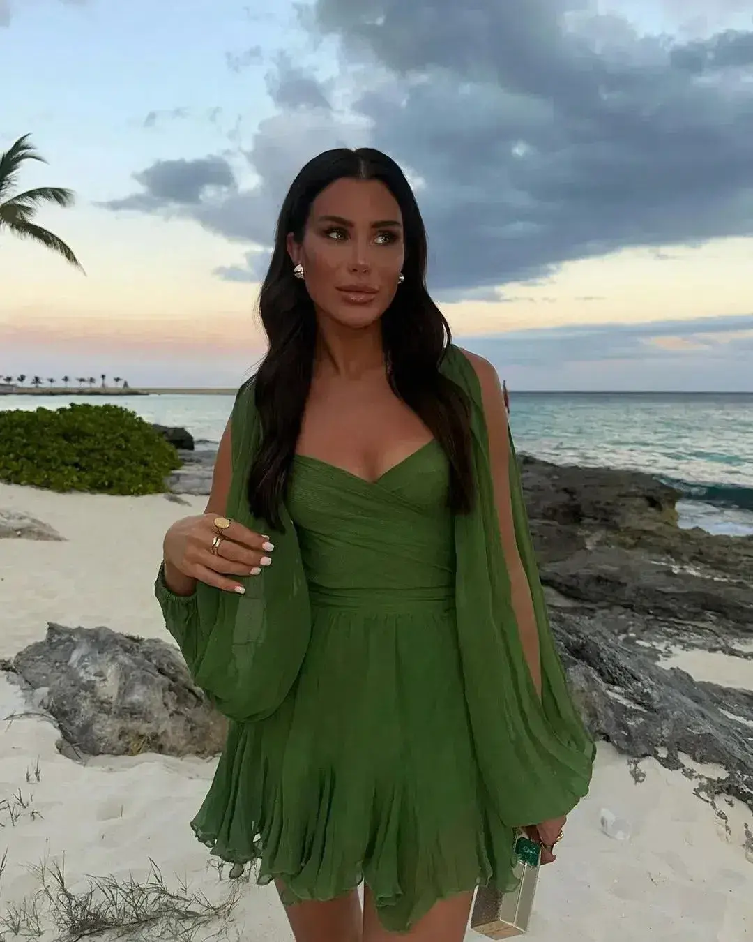 Chic Le Frique Gaia Mini Dress Pistachio Green Size 12 for rent on The Volte - main image