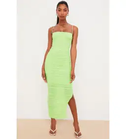 House of CB Fornarina Organza Mesh Maxi Dress Lime Size 10 for rent on The Volte - image 2
