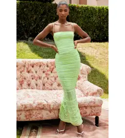 House of CB Fornarina Organza Mesh Maxi Dress Lime Size 10 for rent on The Volte - image 1