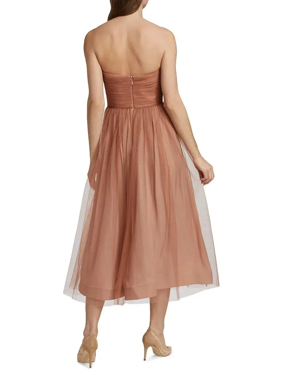 Zimmermann The Tulle Strapless Midi Dress in Lipstick Size 2 / AU 12 for rent on The Volte - main image