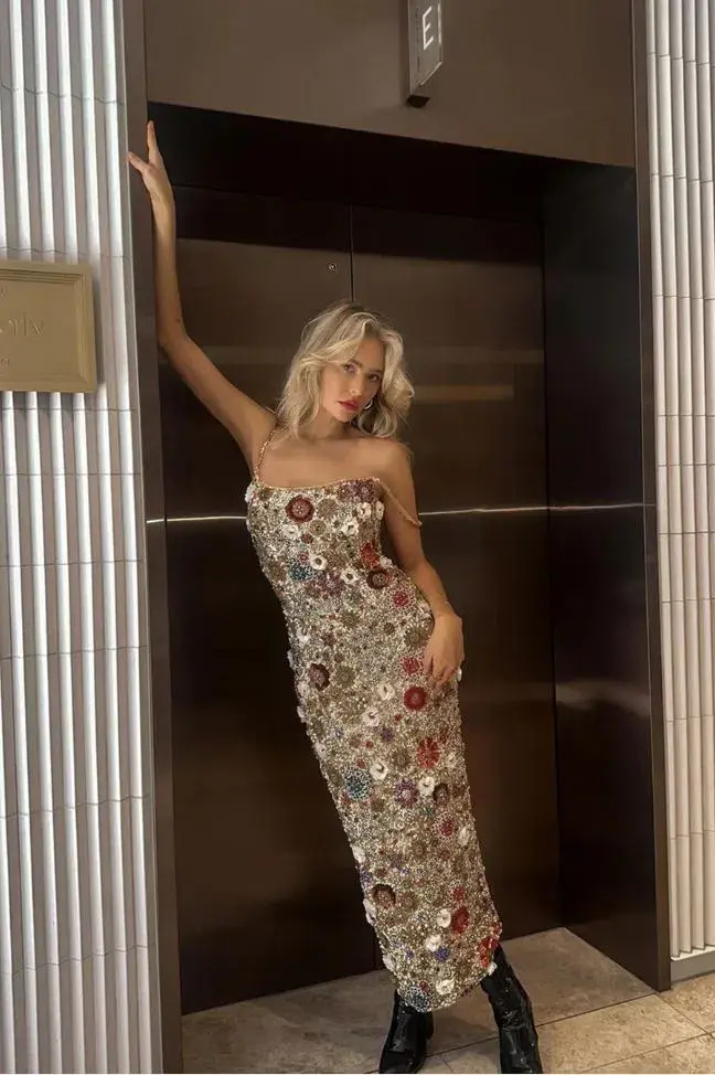 Rachel Gilbert Francesca Gown Dress Gold Size 0 / AU 6 for rent on The Volte - main image