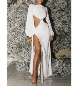Effie Kats Gisele Gown Maxi Dress In Ivory Size 6 for rent on The Volte - image 1