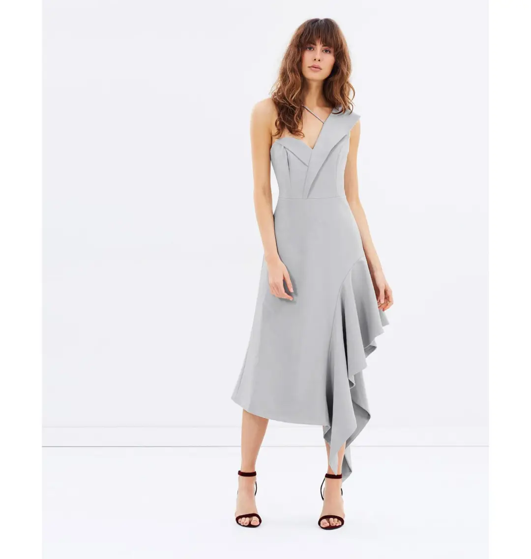 Talulah The Label Stand Alone Midi Dress Grey Size AU 12 for rent on The Volte - main image