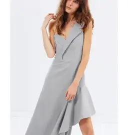 Talulah The Label Stand Alone Midi Dress Grey Size AU 12 for rent on The Volte - image 3