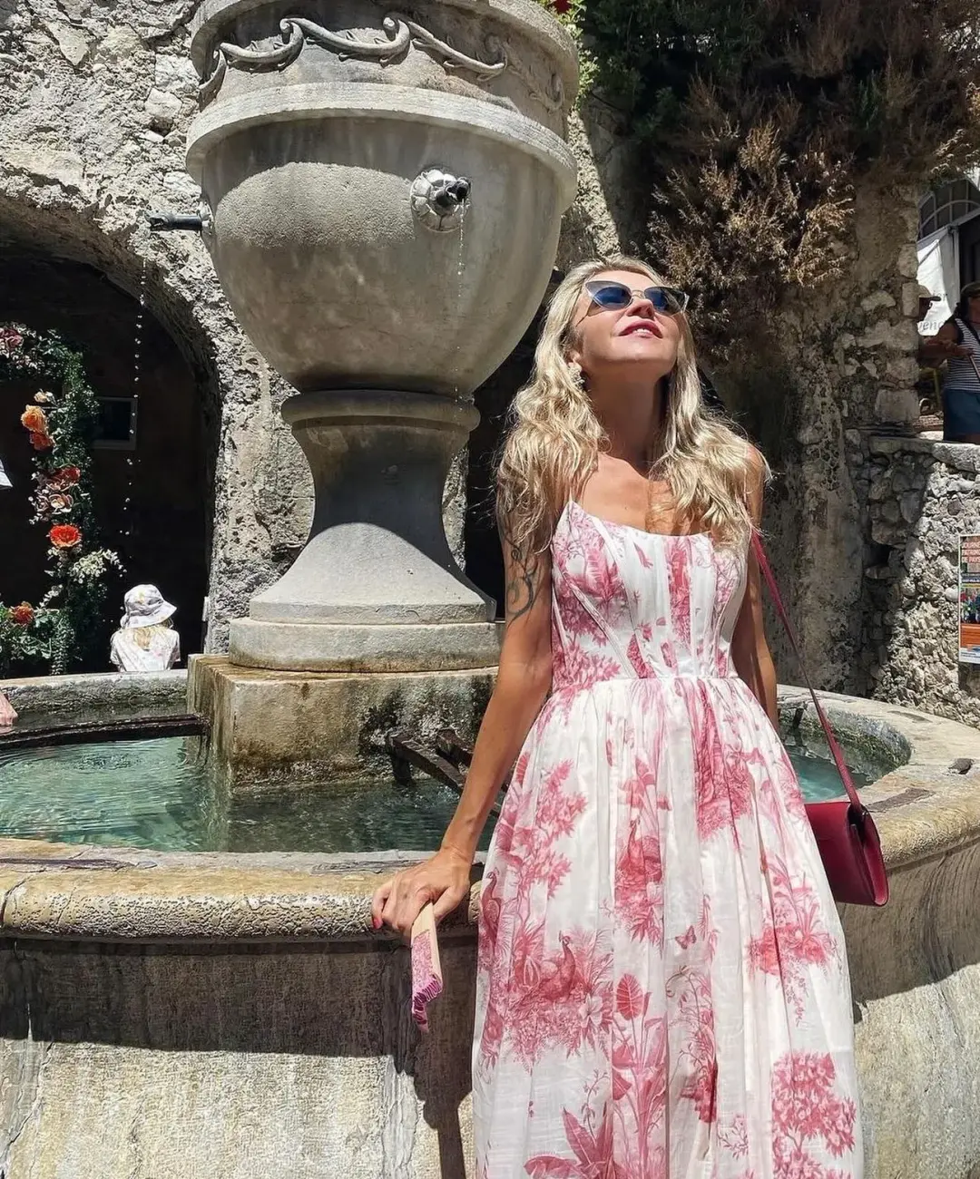 Zimmermann The Waverly Corset Midi Dress in Pink Palm Size 2 / Au 12 for rent on The Volte - main image