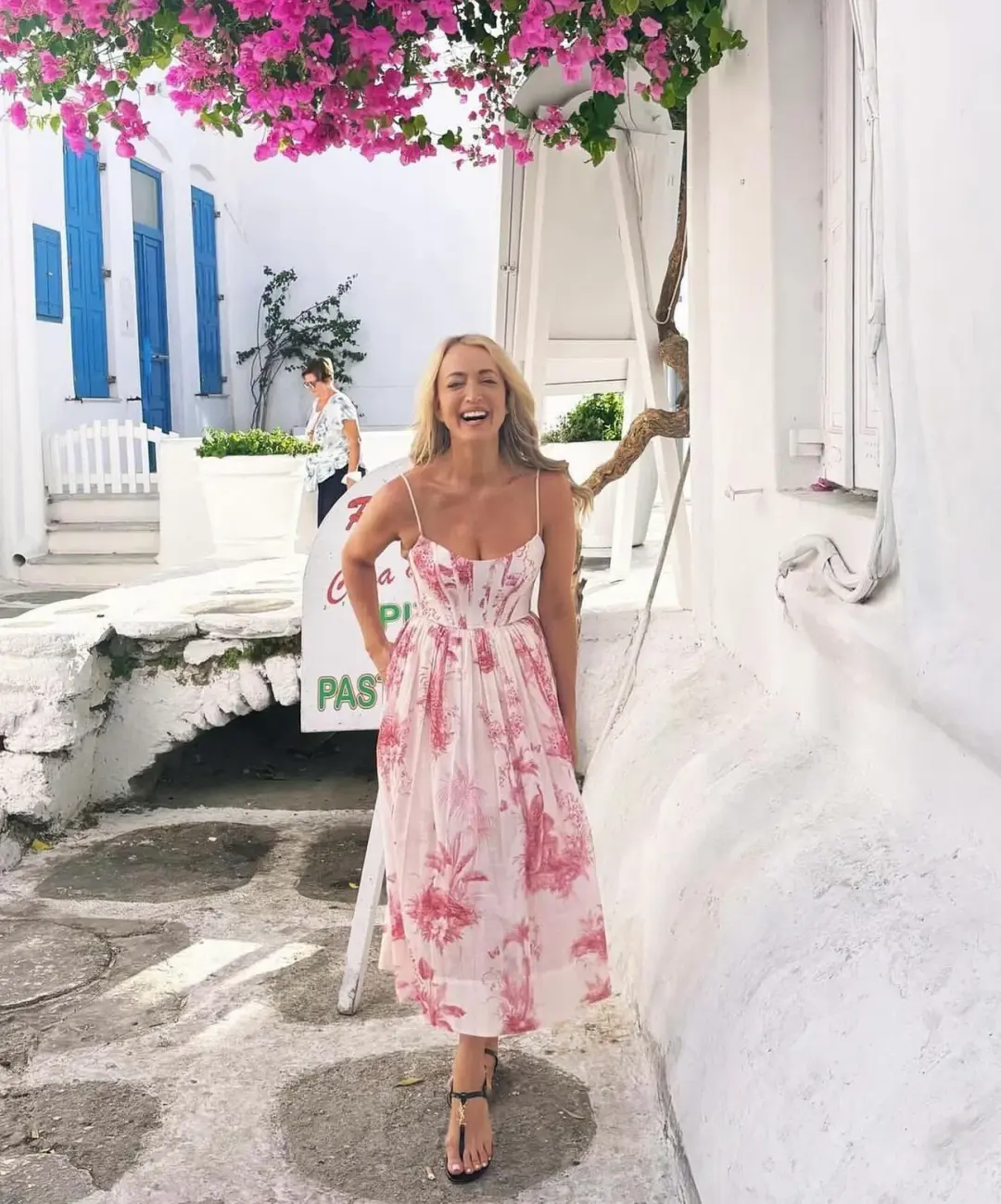 Zimmermann The Waverly Corset Midi Dress in Pink Palm Size 2 / Au 12 for rent on The Volte - main image