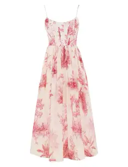 Zimmermann The Waverly Corset Midi Dress in Pink Palm Size 2 / Au 12 for rent on The Volte - image 4