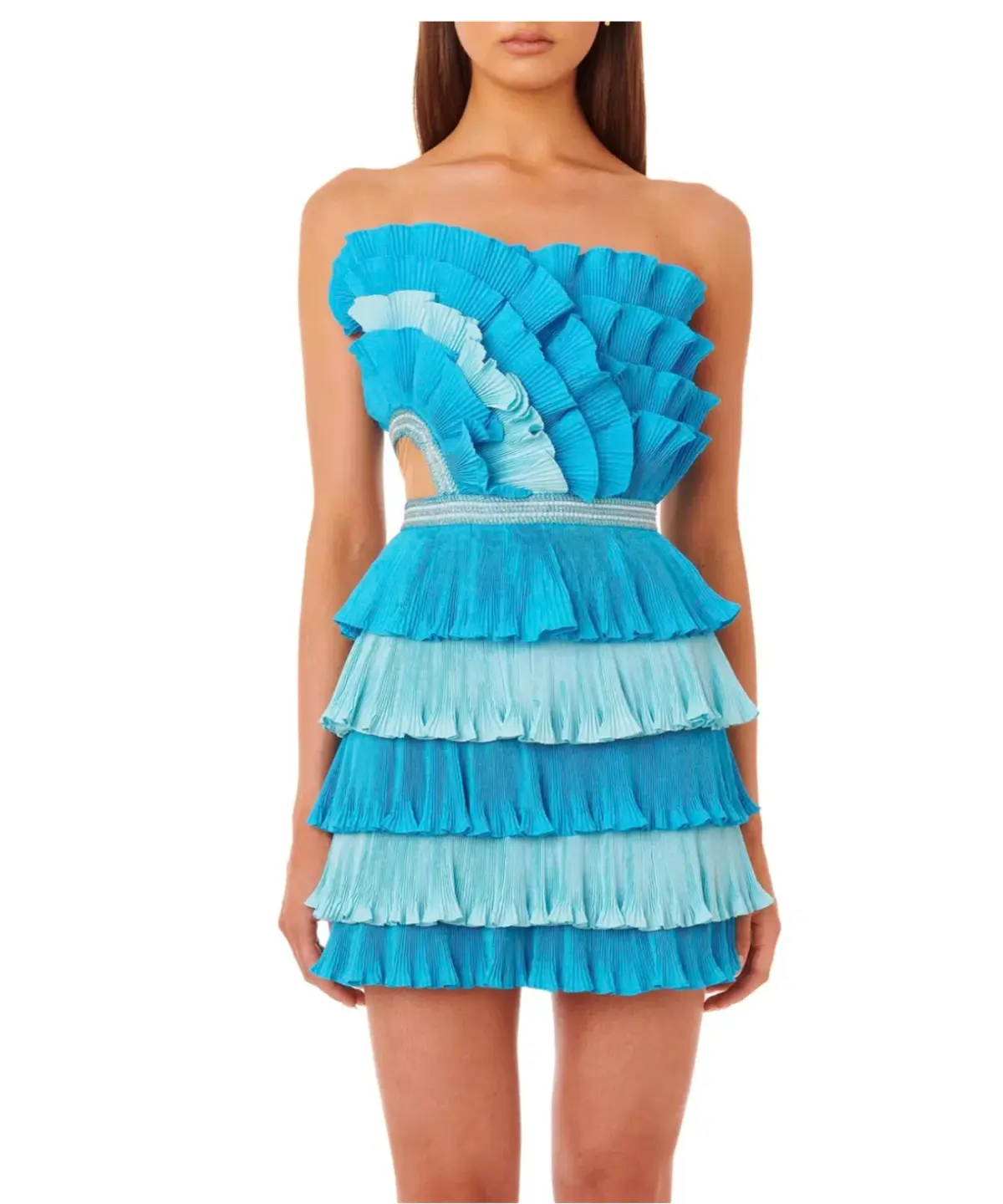 Eliya the Label Josephine Mini Ruffled Dress Blue - Image 2