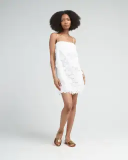 Zimmermann Raie Lace Flower Mini Dress Ivory Size 0P / AU 6P for rent on The Volte - image 1