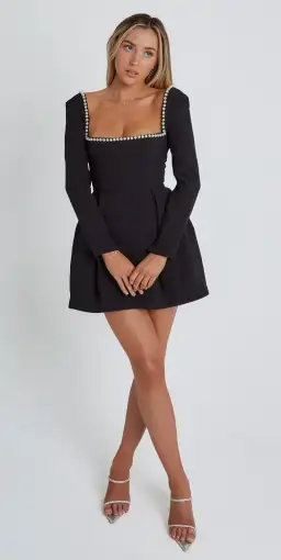 ODD MUSE ULTIMATE MUSE PEARL MINI DRESS BLACK SIZE M / AU 10 for rent on The Volte - image 3