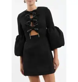 Rebecca Vallance Augustine Bow Mini Dress Black Size AU 16 for rent on The Volte - image 4