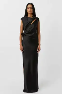 Camilla & Marc Karsten Knot Maxi Dress Black Size 10 for rent on The Volte - image 1