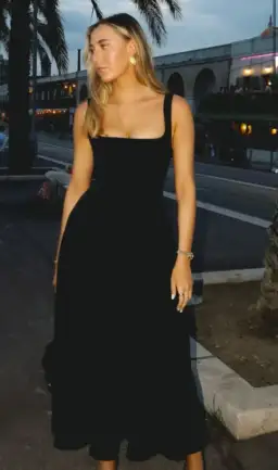 Odd Muse The Ultimate Muse High Waist Square Neck Midi Dress Black Size 10 for rent on The Volte - image 5