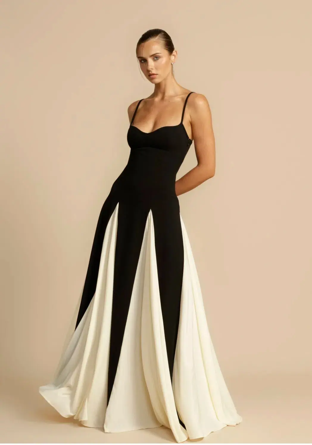 Arcina Ori Paloma Maxi Dress in Black/Cream Size M / AU 10 for rent on The Volte - main image