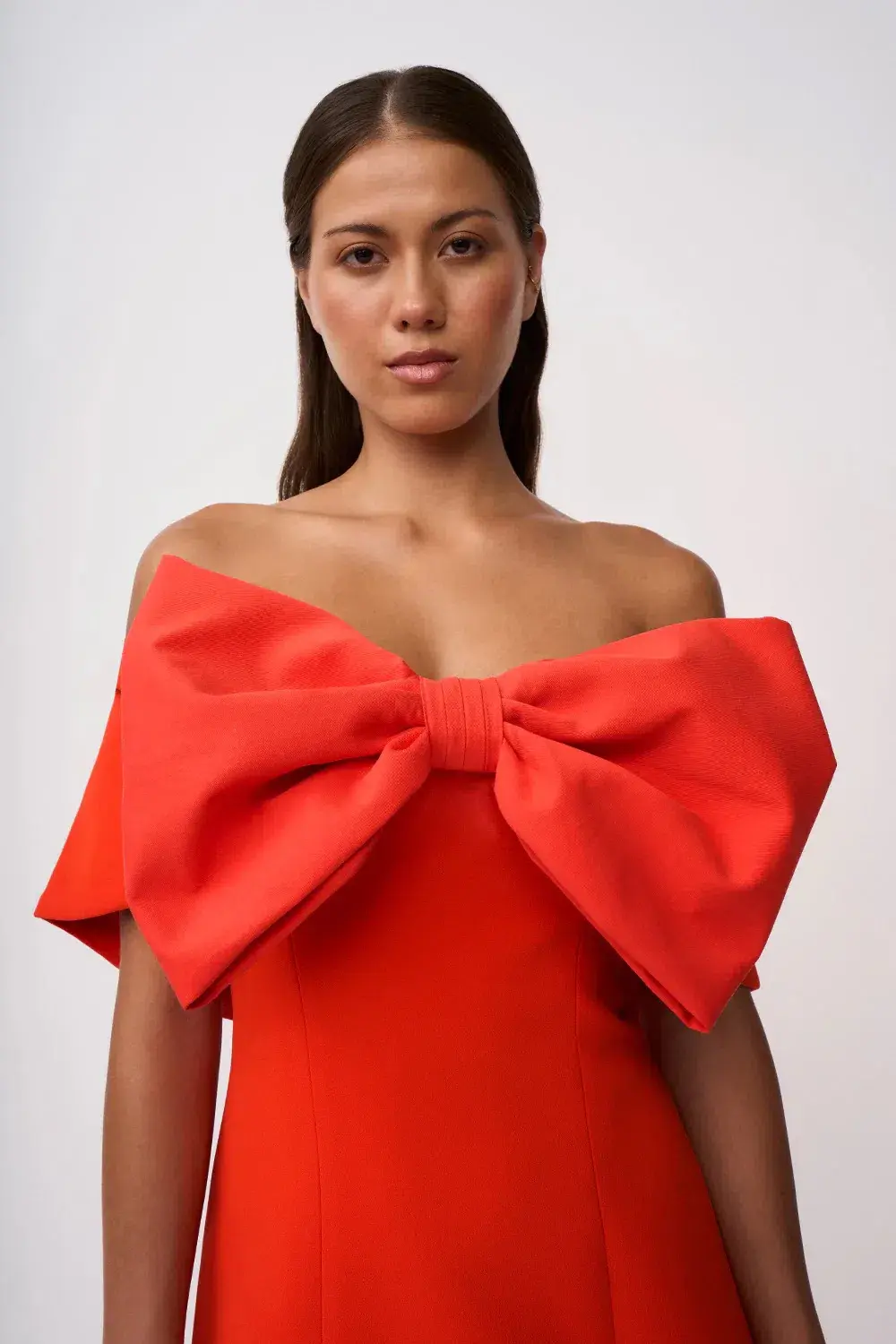 By Johnny Molly Bow Dress Red Size 8 for rent on The Volte - main image