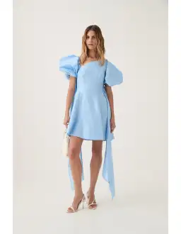 Aje Arista Tulip Sleeve Mini Dress Powder Blue Size 14
