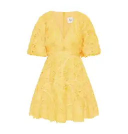 Aje Florential Mini Swing Dress Soft Yellow Size AU 8 for rent on The Volte - image 4