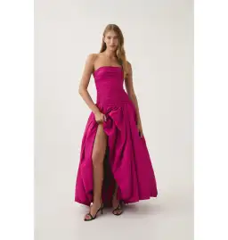 Aje Violette Bubble Hem Maxi Dress Deep Magenta Size AU 12 for rent on The Volte - image 1