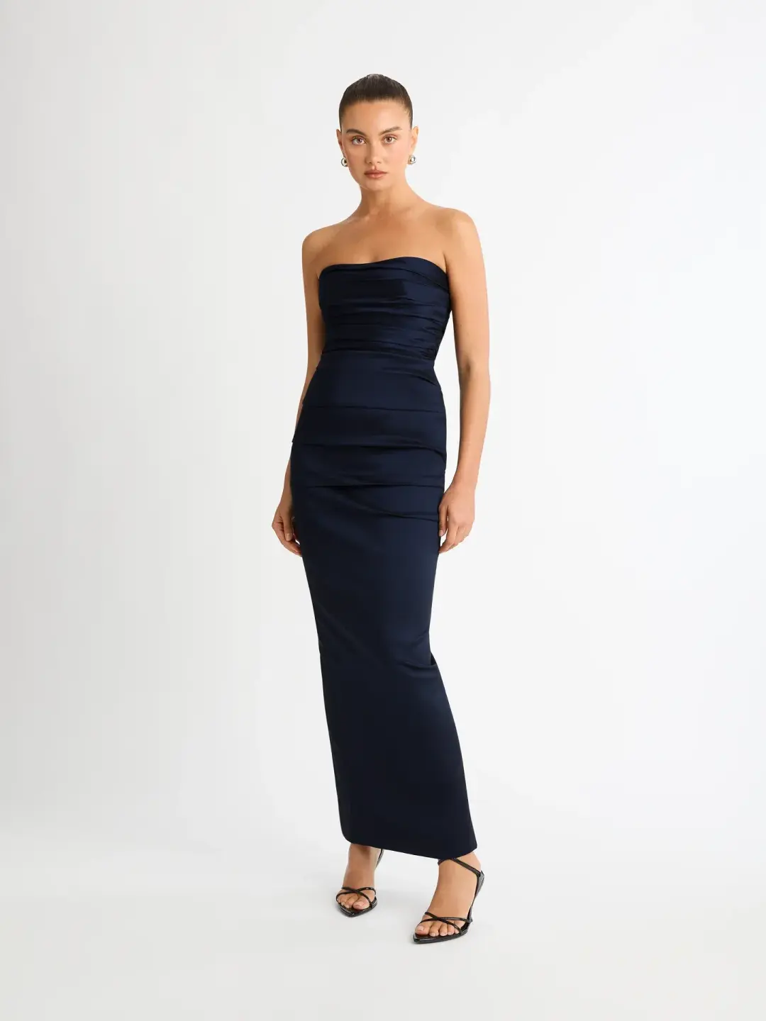 Sheike Carrie Gown Strapless Dress Navy Blue Size AU 8 for rent on The Volte - main image
