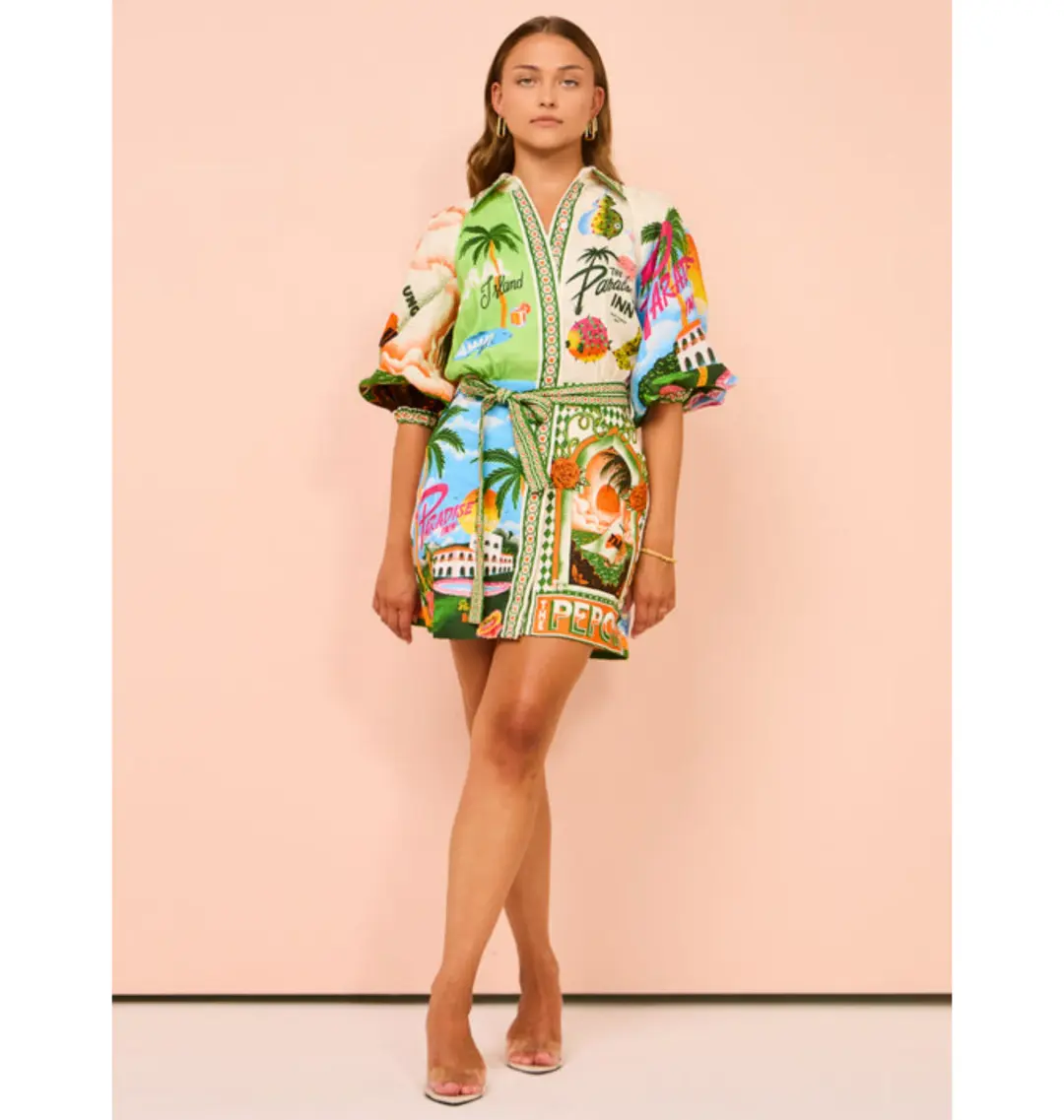 Alemais Paradiso Mini Dress Multi Size AU 14 for rent on The Volte - main image