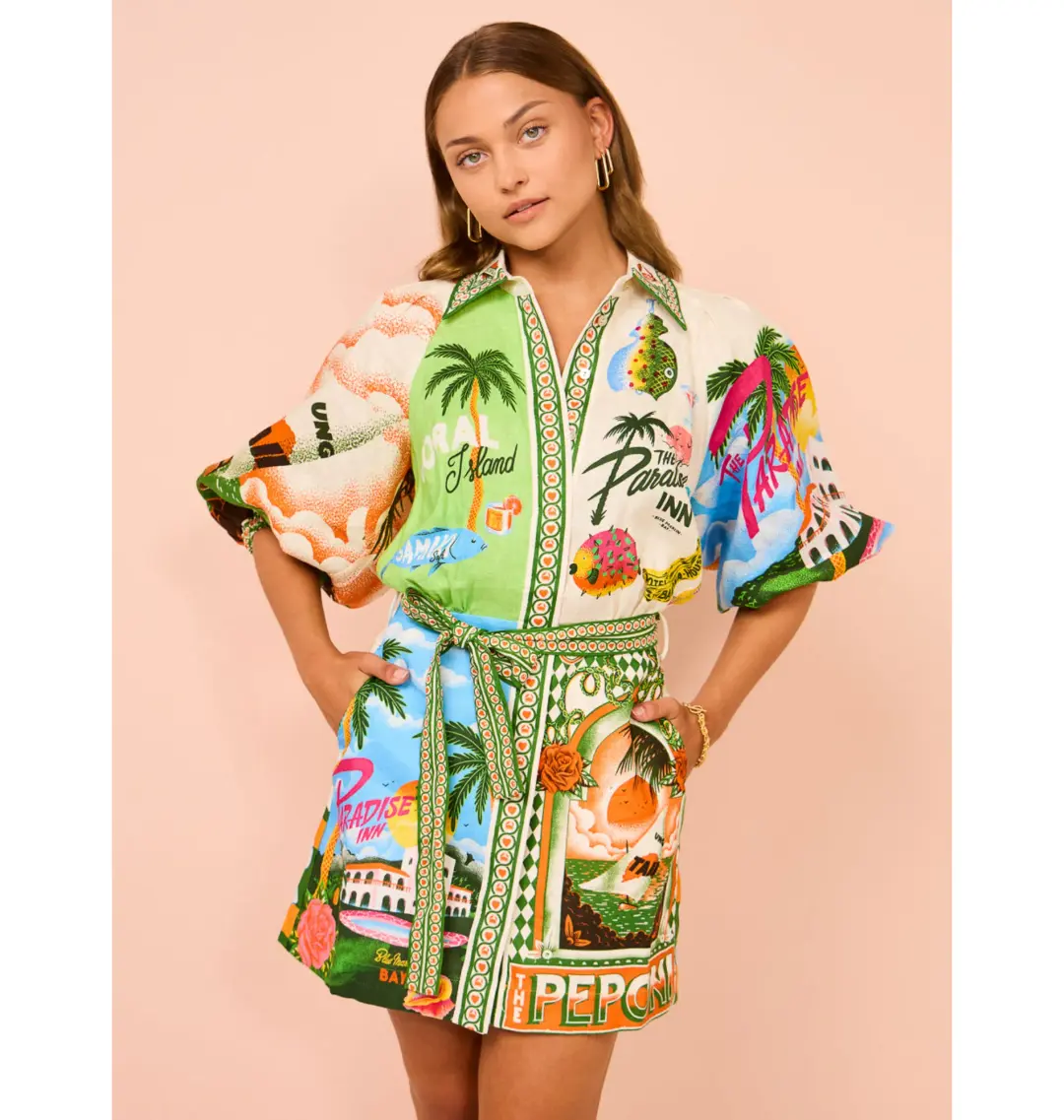 Alemais Paradiso Mini Dress Multi Size AU 14 for rent on The Volte - main image