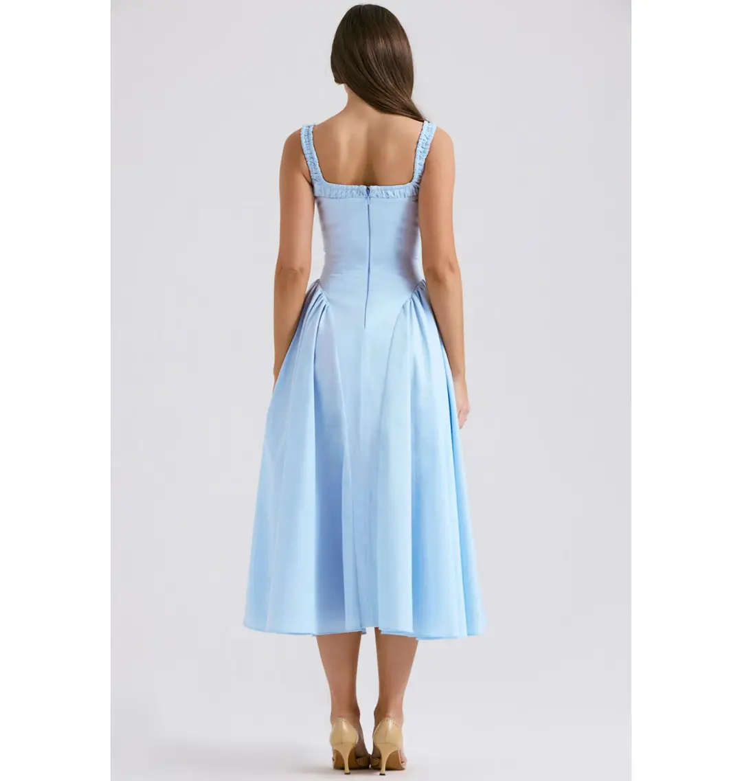 House of CB Dorothy Midi Sundress Italian Azure Size Small / AU 8 for rent on The Volte - main image