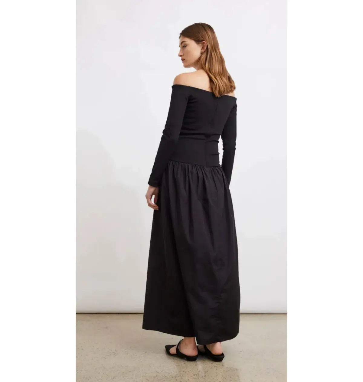 Esse Studios Off Shoulder Knit Cotton Dress Black Size AU 8 - Image 2