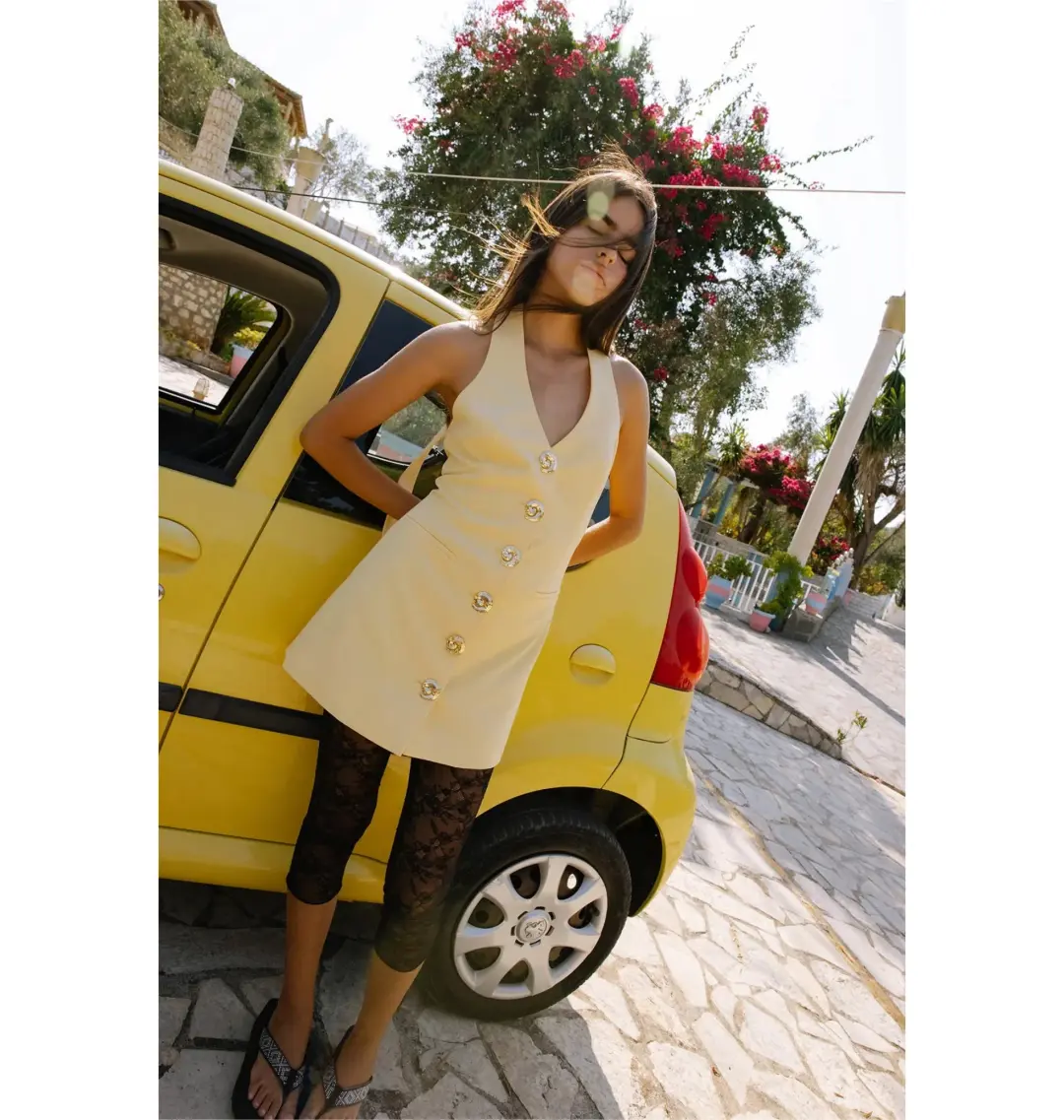 The Wolf Gang Irida Vest Dress Butter Size AU 10 for rent on The Volte - main image
