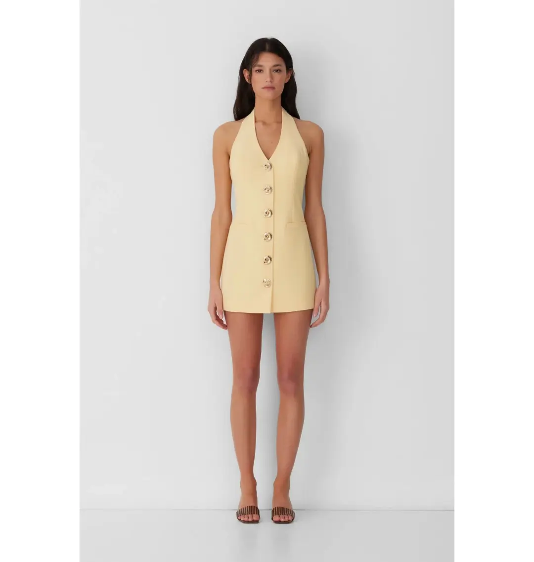 The Wolf Gang Irida Vest Dress Butter Size AU 10 for rent on The Volte - main image