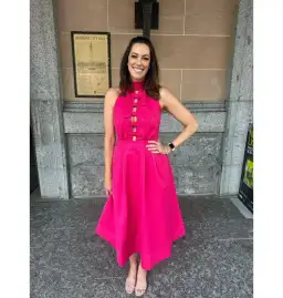 Rebecca Vallance Tahlia Halter Midi Dress Pink Size AU 10 for rent on The Volte - image 4